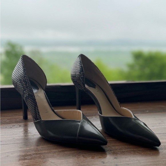 Zara Women’s Like New Snakeskin Slate Grey Heels 7 Pumps animal print - Picture 5 of 5